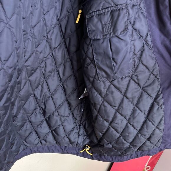 Lands End Aquacheck Thermolite Zip Front Hooded Navy Jacket Coat Men Large 42 44 - Picture 6 of 16